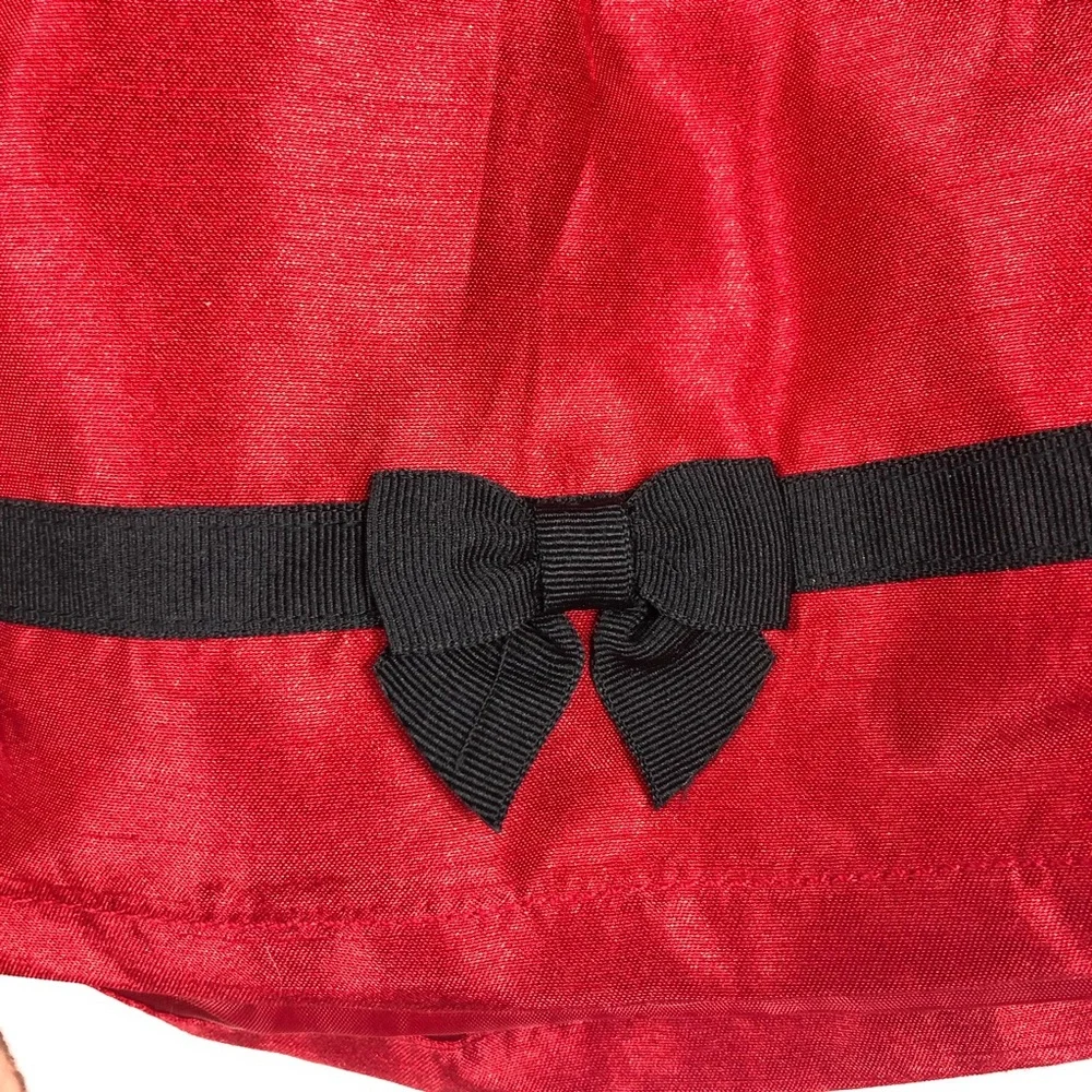 Gymboree Red Satin Skirt with Tiny Black Bows size 5T